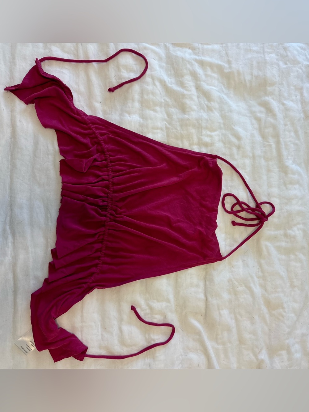 Ecote Bright Pink Halter Crop Top